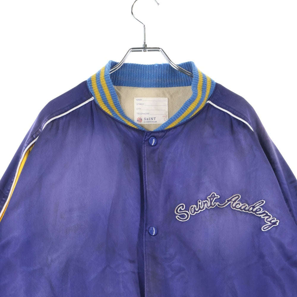 SAINT MICHAEL(セントマイケル) 22AW×SHERMER ACADEMY シャーマーアカデミー スカジャンブルゾン パープル/イエロー SM-A22-0000-063