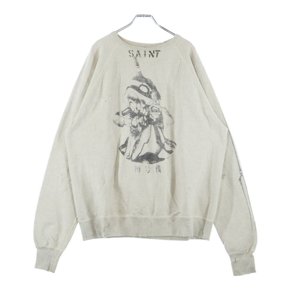 SAINT MICHAEL(セントマイケル) 21AW SWT_SH EVANGELION エヴァンゲリオン コットン スウェットトレーナー グレー SM-A21-0000-055