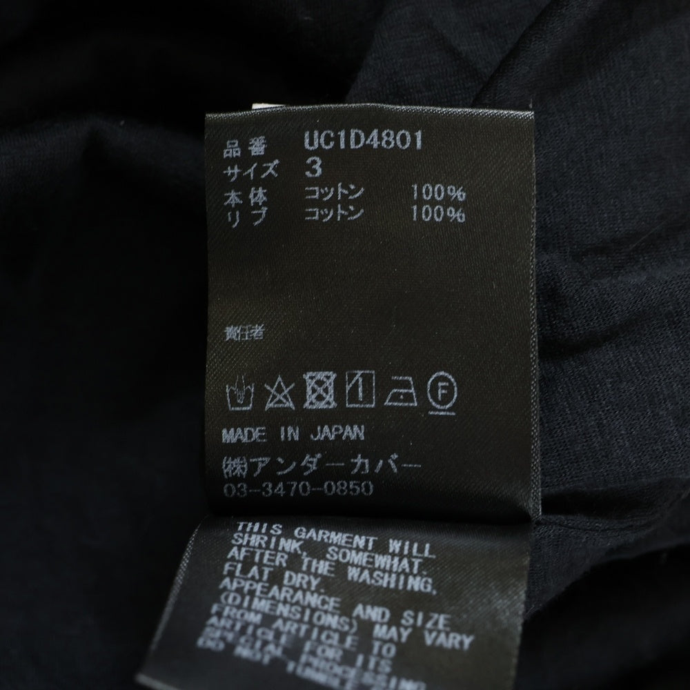 UNDERCOVER(アンダーカバー) 24SS tee custom tee ドッキングTシャツ ブラック UC1D4801