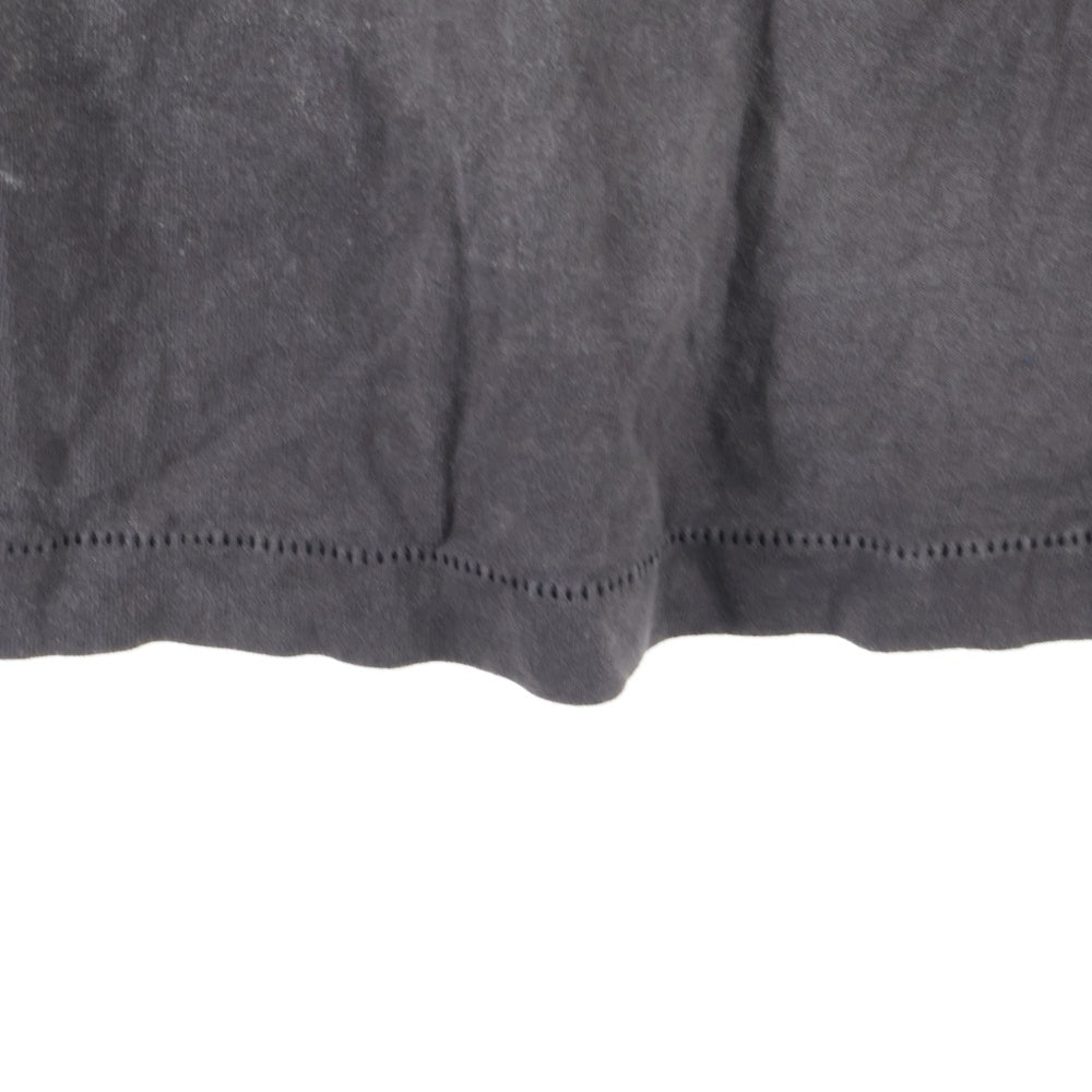 SAINT MICHAEL(セントマイケル) SMロゴプリントヴィンテージ加工 ロングスリーブ 長袖Tシャツ ブラック SM-A21-0000-022