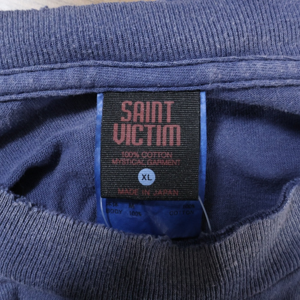SAINT MICHAEL(セントマイケル) 25SS GS SS TEENAVY ヴィンテージ加工Tシャツ ネイビー SM-HR8-0000-C07