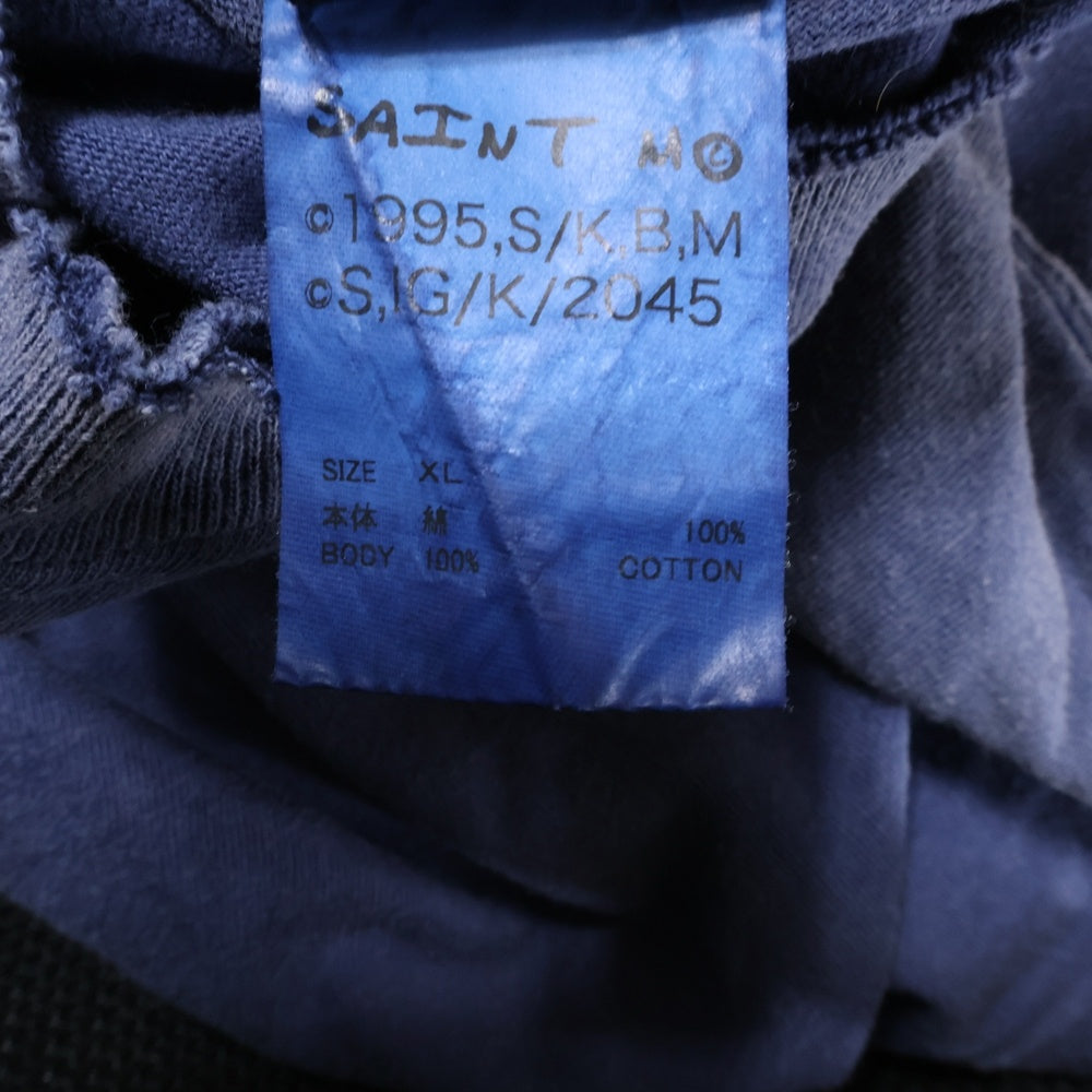 SAINT MICHAEL(セントマイケル) 25SS GS SS TEENAVY ヴィンテージ加工Tシャツ ネイビー SM-HR8-0000-C07