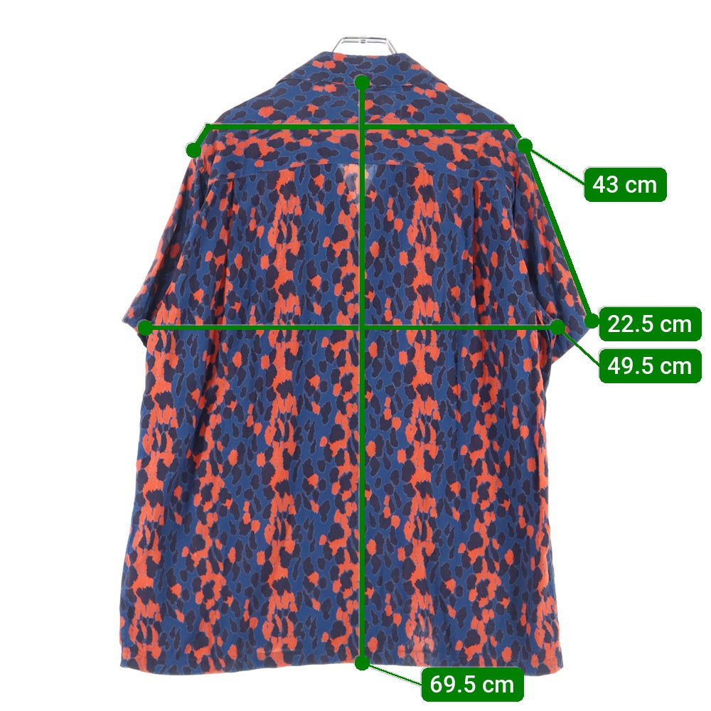 WACKO MARIA(ワコマリア) LEOPARD HAWAIIAN SHIRT S/S レオパード アロハシャツ 半袖シャツ ネイビー/レッド
