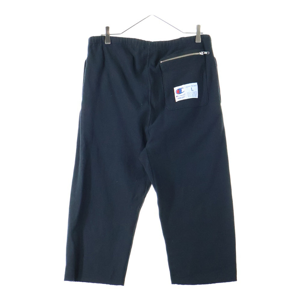 UNDERCOVER(アンダーカバー) ×Champion チャンピオン リバースウィーブ カットオフ ドローストリング スウェットパンツ ブラック C8-B206