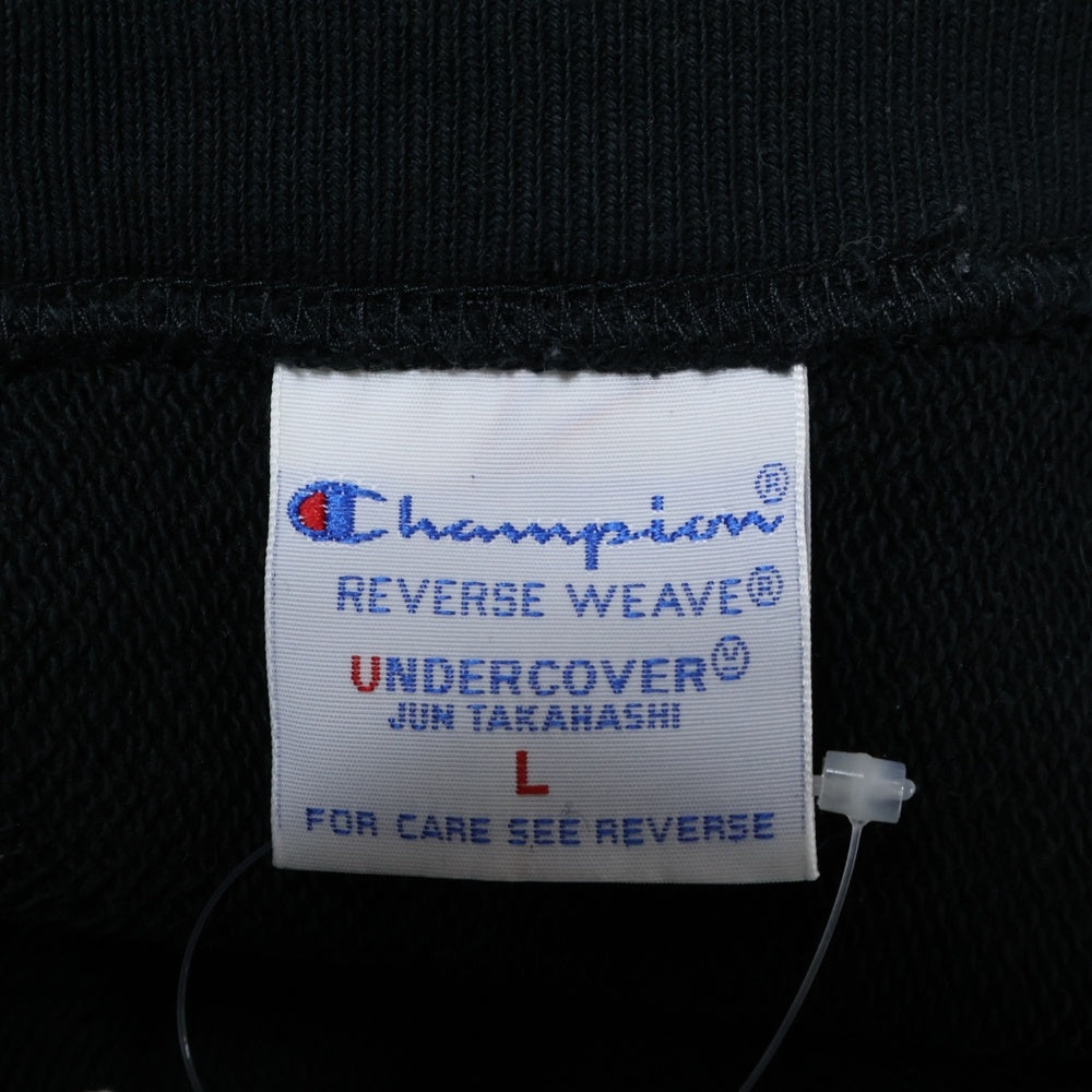 UNDERCOVER(アンダーカバー) ×Champion チャンピオン オーバーサイズ 7分袖 リバースウィーブ スウェットトレーナー ブラック C8-B010