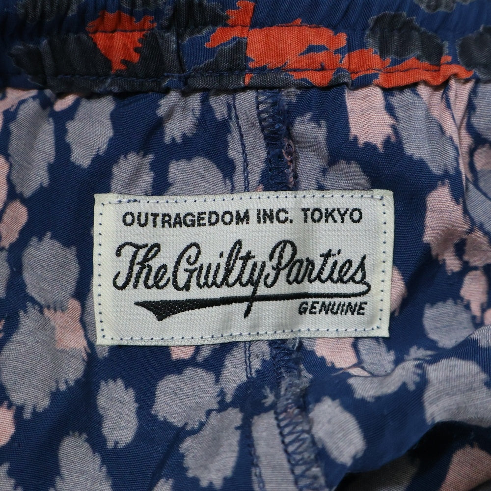 WACKO MARIA(ワコマリア) LEOPARD HAWAIIAN SHORTS レオパードハワイアンショーツ ハーフパンツ ネイビー/レッド