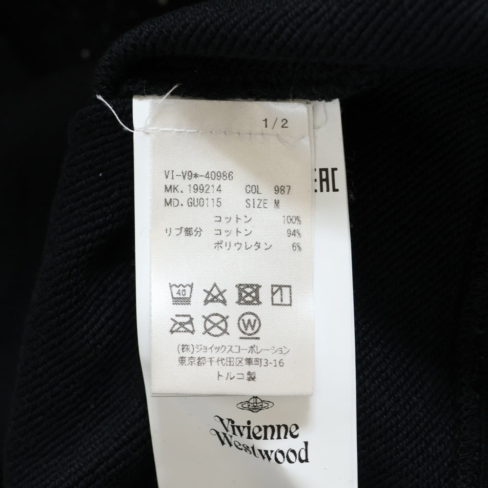 Vivienne Westwood(ヴィヴィアンウエストウッド) 19SS ミルキーウェイ スウェットトレーナー 長袖 ロゴ プリント オーブ刺繍 ブラック S25GU0115