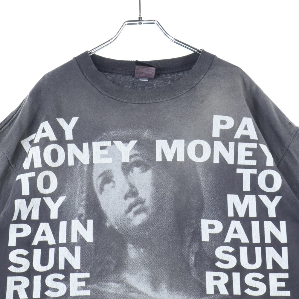 SAINT MICHAEL(セントマイケル) 24SS PTP_SS TEE STAY REAL プリント半袖Tシャツ カットソー ブラック SM-YS8-0000-C49