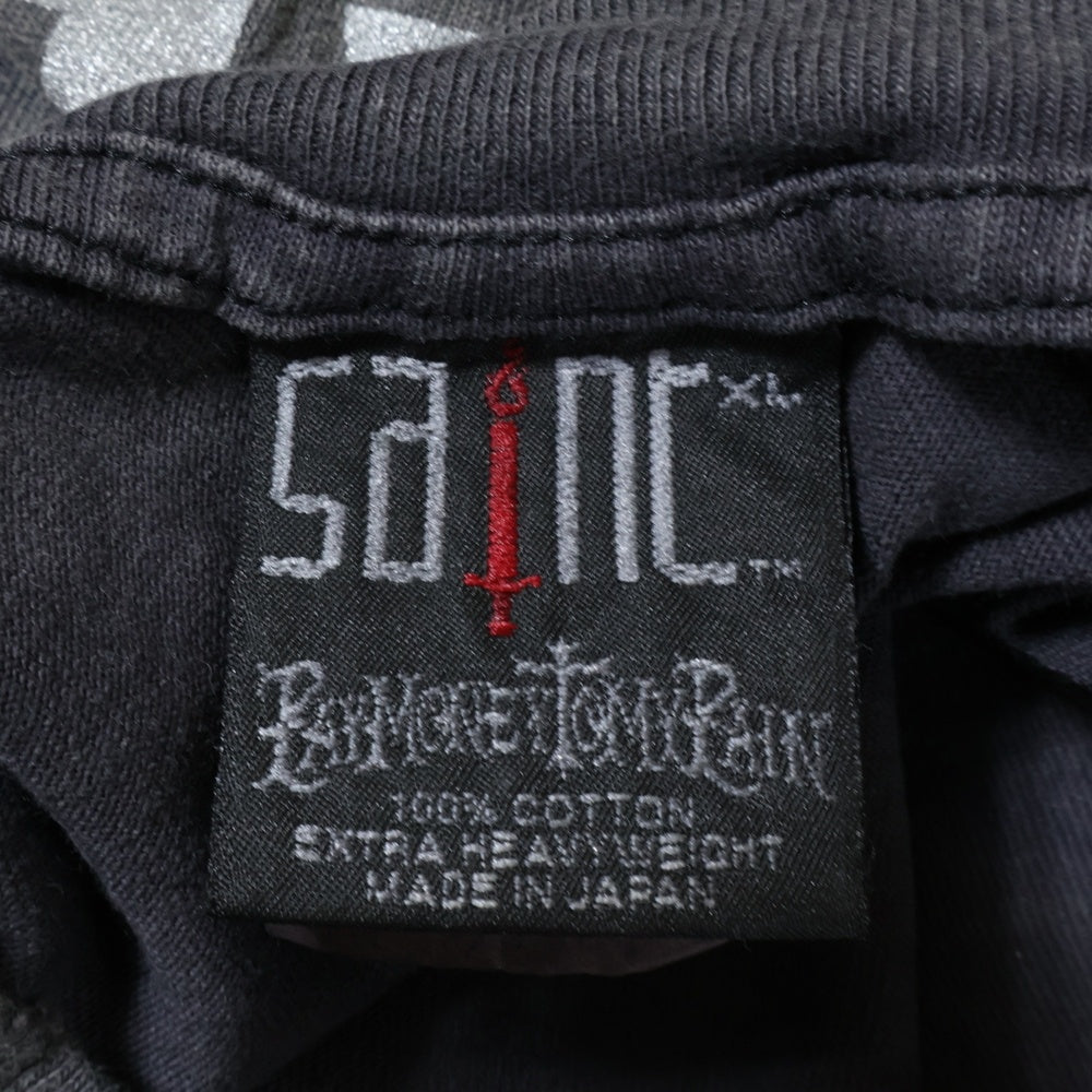 SAINT MICHAEL(セントマイケル) 24SS PTP_SS TEE STAY REAL プリント半袖Tシャツ カットソー ブラック SM-YS8-0000-C49