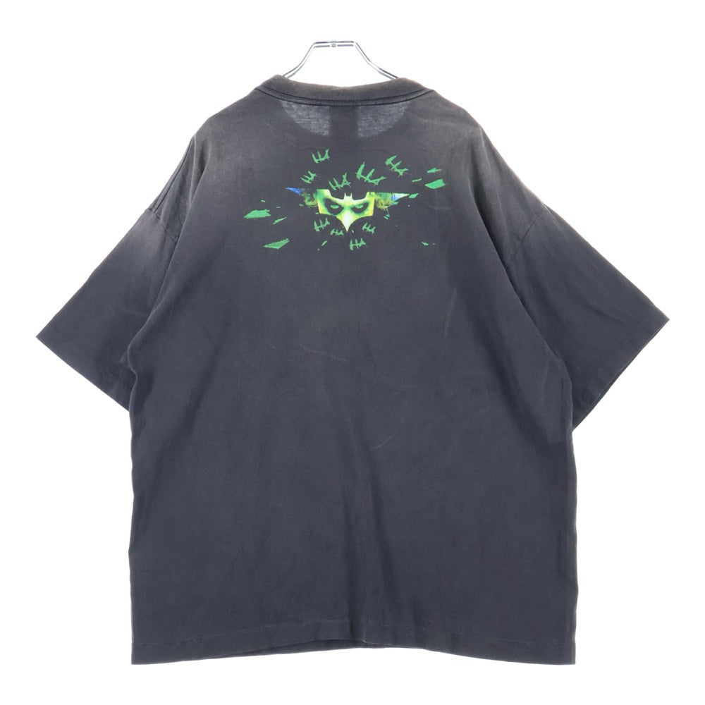 SAINT MICHAEL(セントマイケル) 25SS×The Dark Knight JOKER ヴィンテージ加工 ジョーカープリント半袖Tシャツ カットソー ブラック SM-HR8-0000-C53