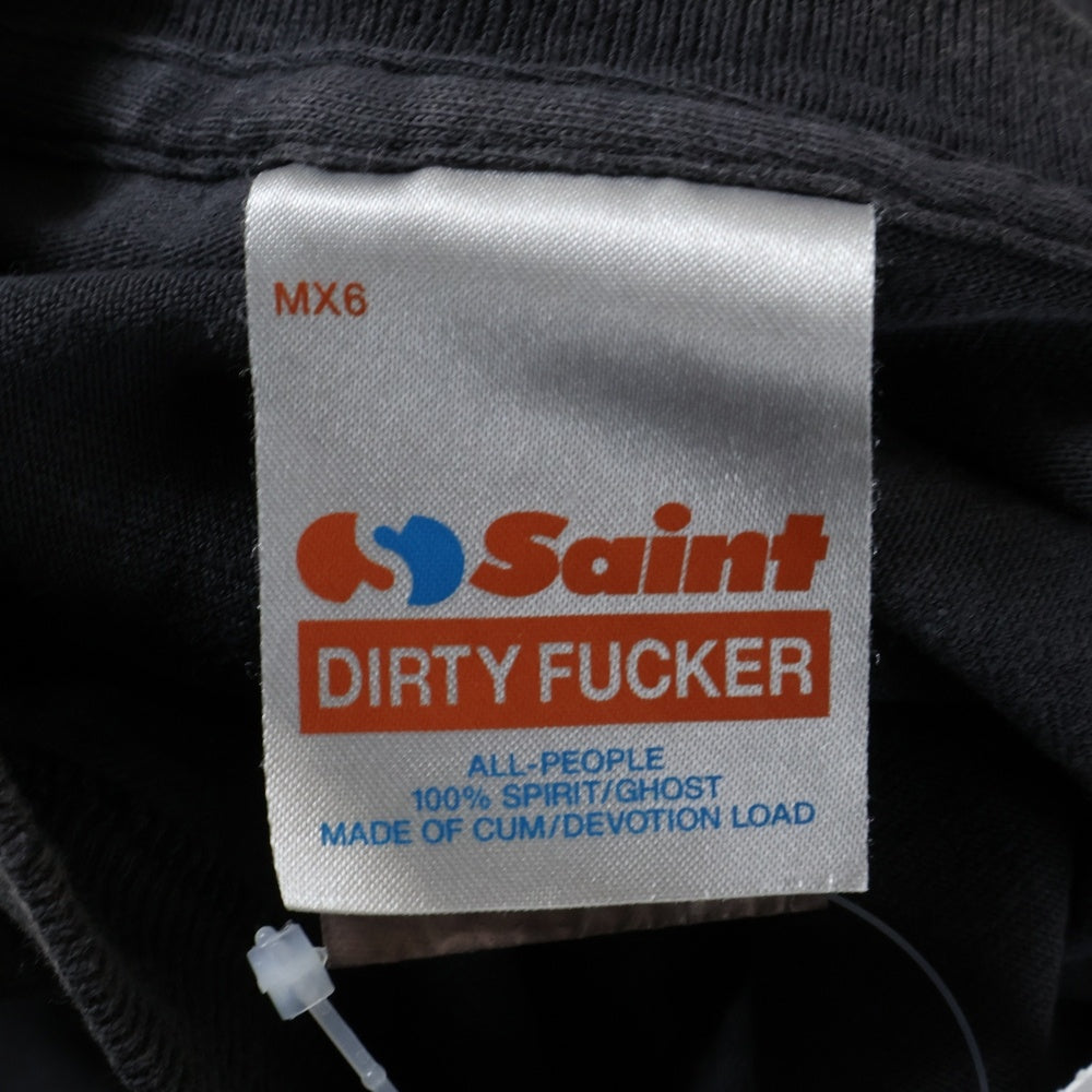 SAINT MICHAEL(セントマイケル) 25SS×The Dark Knight JOKER ヴィンテージ加工 ジョーカープリント半袖Tシャツ カットソー ブラック SM-HR8-0000-C53