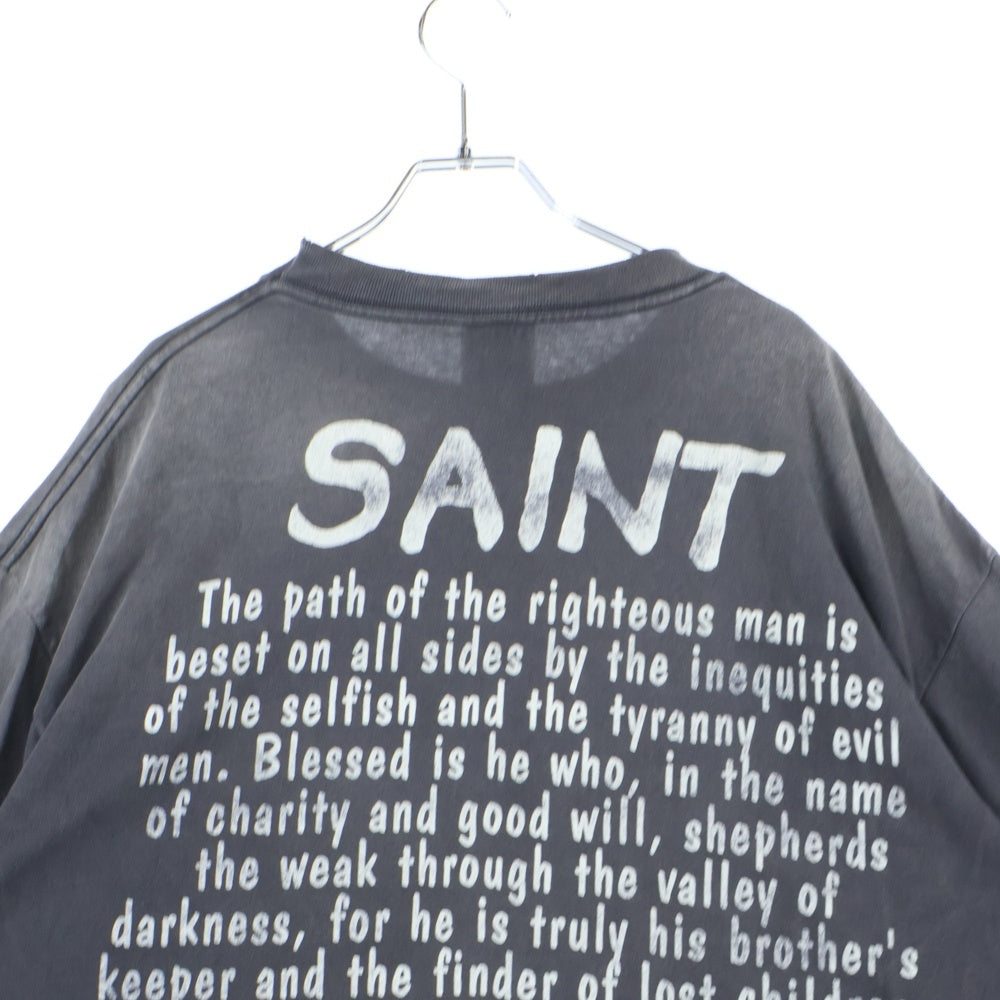 SAINT MICHAEL(セントマイケル) 25SS SS TEE RAPTURE ダメージ加工半袖Tシャツ グレー SM-HR8-0000-015