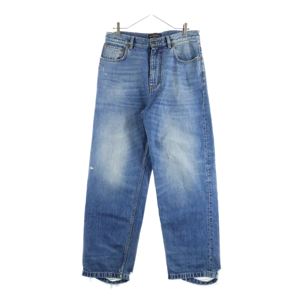 BALENCIAGA(バレンシアガ) 23SS LOOSE FIT JEANS 736540 TBP48 ルーズフィット裾ダメージ加工デニムパンツ インディゴ