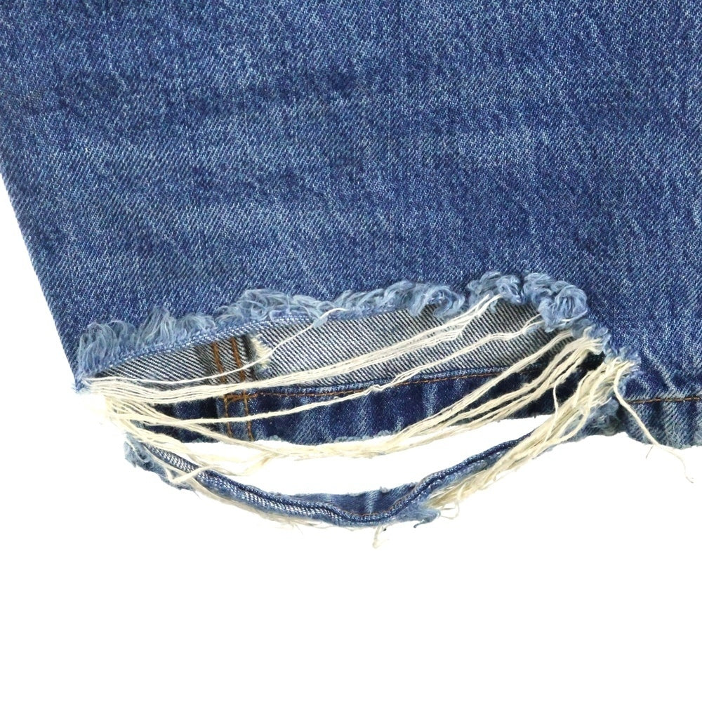 BALENCIAGA(バレンシアガ) 23SS LOOSE FIT JEANS 736540 TBP48 ルーズフィット裾ダメージ加工デニムパンツ インディゴ