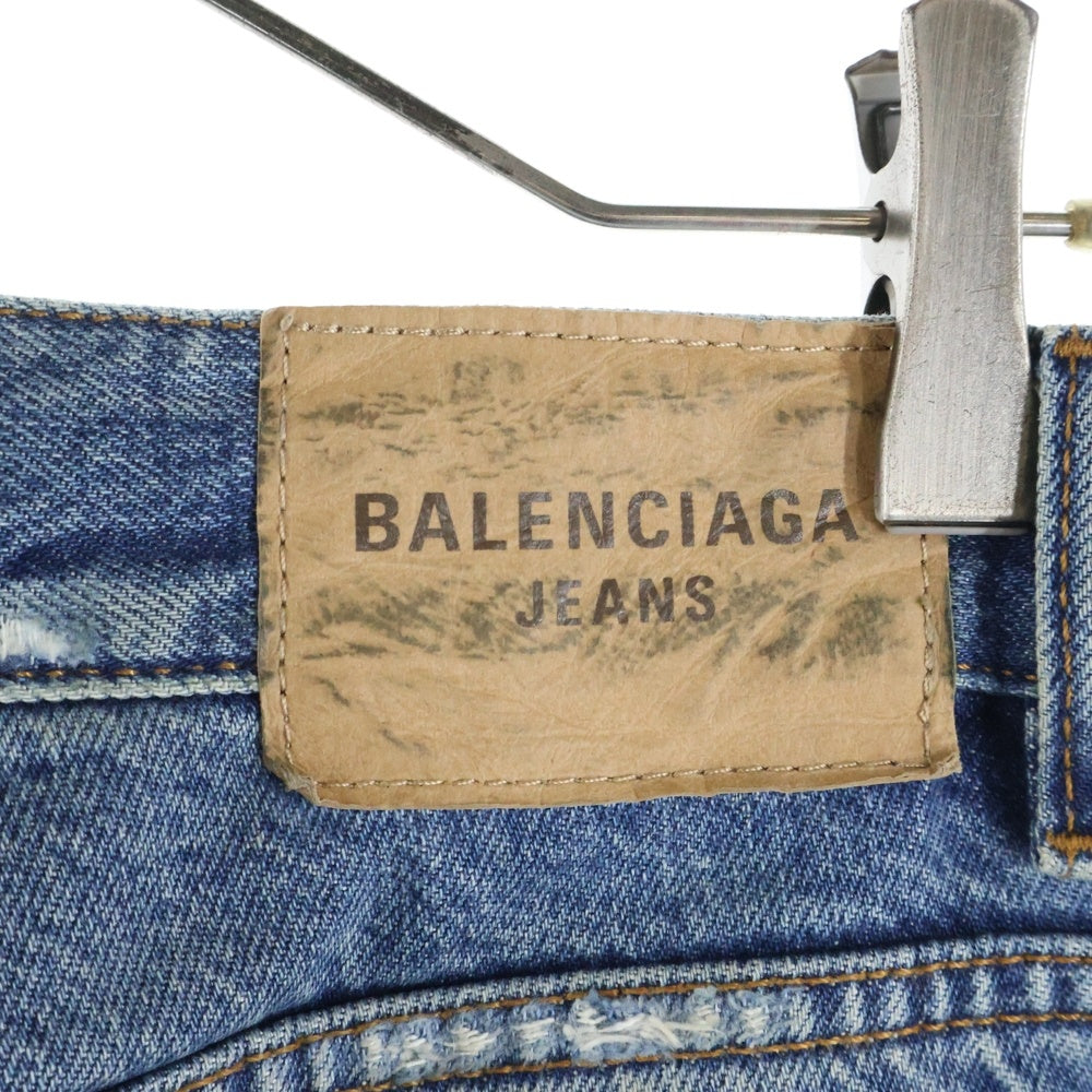 BALENCIAGA(バレンシアガ) 23SS LOOSE FIT JEANS 736540 TBP48 ルーズフィット裾ダメージ加工デニムパンツ インディゴ