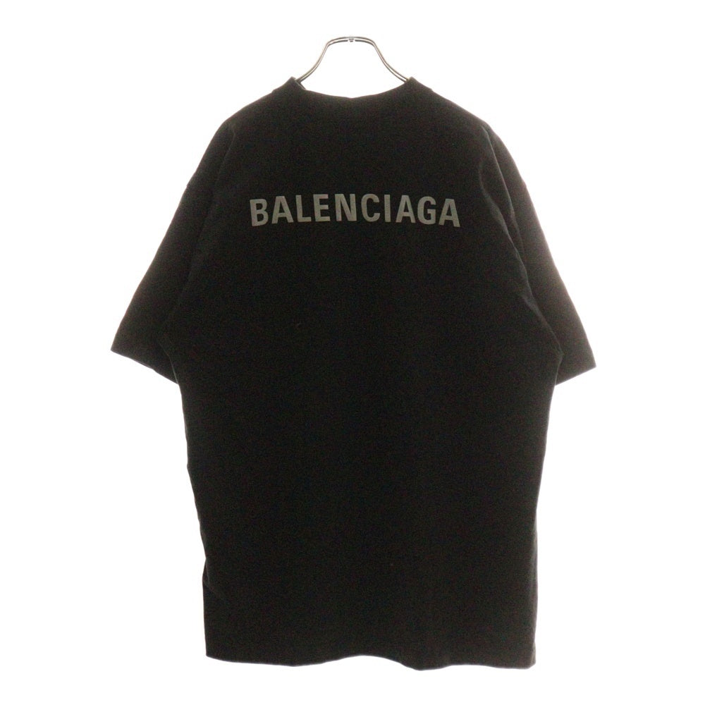 BALENCIAGA(バレンシアガ) 24SS リフレクター ロゴ 半袖Tシャツ ブラック 764235 TQVN1