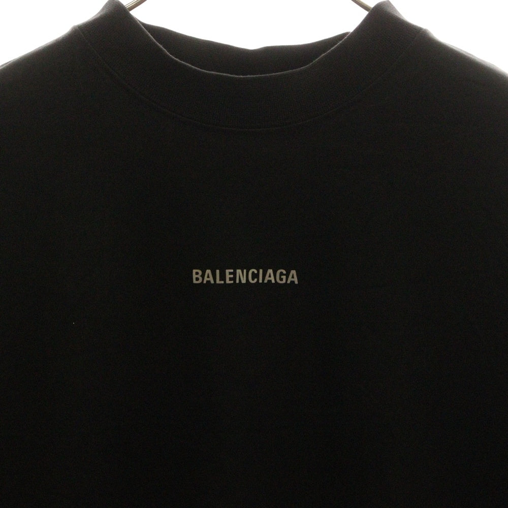 BALENCIAGA(バレンシアガ) 24SS リフレクター ロゴ 半袖Tシャツ ブラック 764235 TQVN1