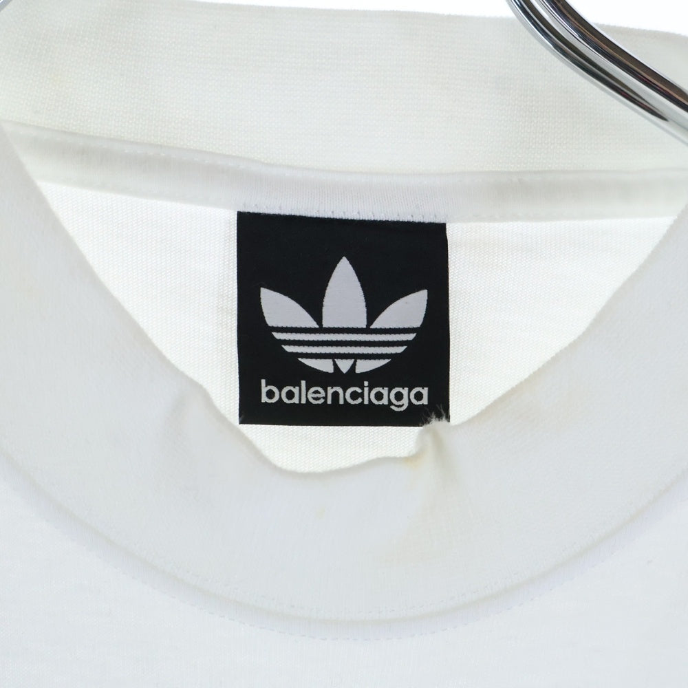 BALENCIAGA(バレンシアガ) 23SS ×adidas アディダス トレフォイルロゴオーバーサイズTシャツ 半袖クルーネックカットソー ホワイト 723976 TNVN8