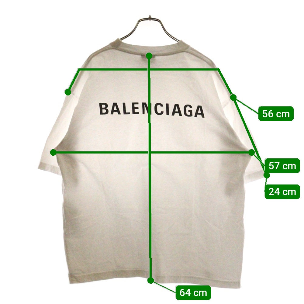 BALENCIAGA(バレンシアガ) ミディアムフィット ロゴプリント クルーネック半袖Tシャツ ホワイト 612986 TIVG5