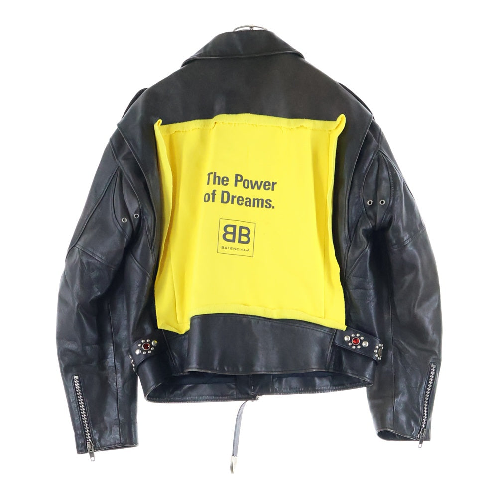 BALENCIAGA(バレンシアガ) 18AW パーソナライズドペインテッドバイカーレザージャケット ブラック 507786 TYH15