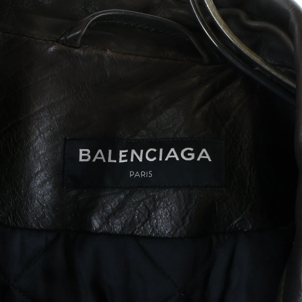BALENCIAGA(バレンシアガ) 18AW パーソナライズドペインテッドバイカーレザージャケット ブラック 507786 TYH15