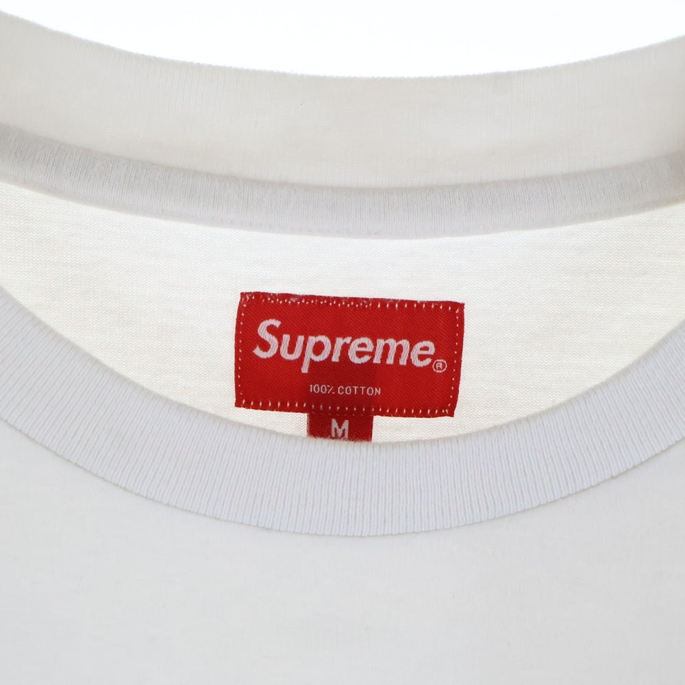 SUPREME(シュプリーム) 19SS Mesh Stripe Pocket メッシュ ストライプ ボックスロゴ ポケット クルーネック 半袖Tシャツ ホワイト