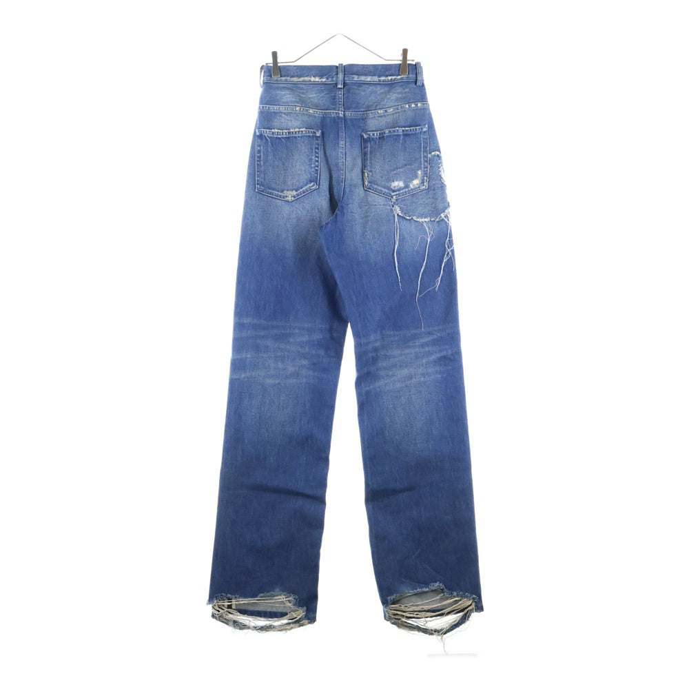 ANN DEMEULEMEESTER(アンドゥムルメステール) ダメージ加工 デニムパンツ インディゴ B0010197