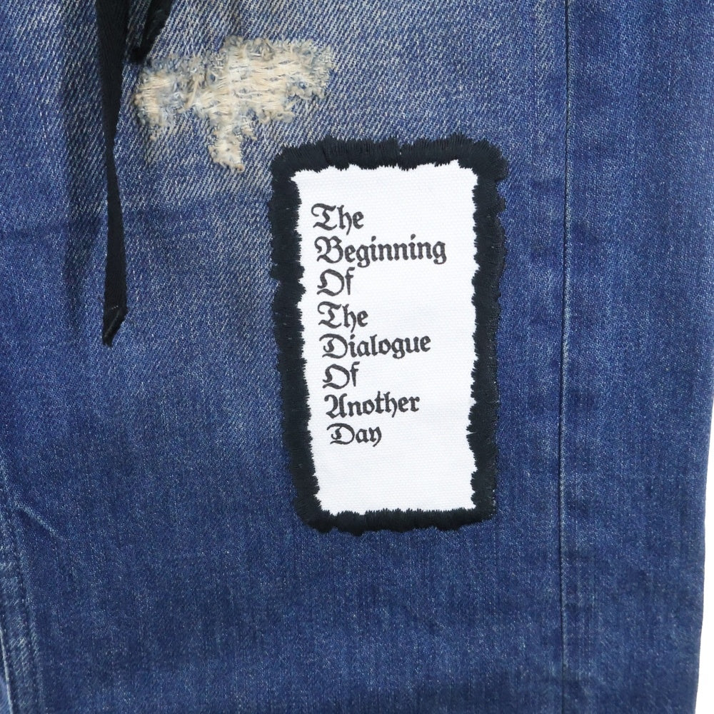 ANN DEMEULEMEESTER(アンドゥムルメステール) ダメージ加工 デニムパンツ インディゴ B0010197