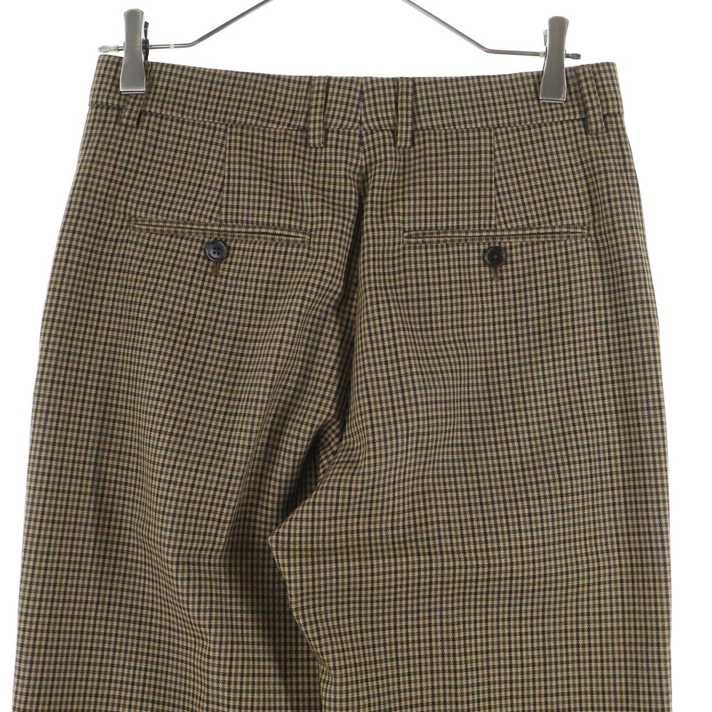 CELINE(セリーヌ) チェック ウール ブーツカットロングパンツ ブラウン 2P613871H