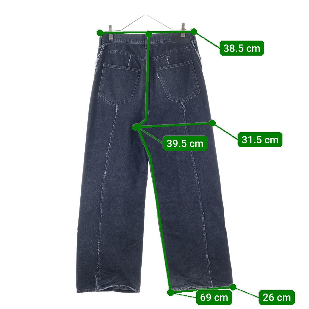 Jieda(ジエダ) 23AW ジップフライ ワイドデニムパンツ ブラック Jie-23W-PT05