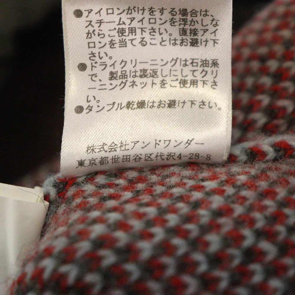 MAISON KITSUNE(メゾンキツネ) ×and wander Pullover Knit アンドワンダー フロントロゴ プルオーバーニット ブルー 574-3284908