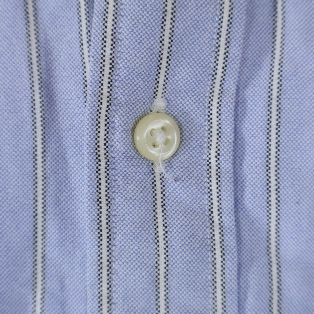 RALPH LAUREN RUGBY(ラルフローレン ラグビー) ロゴ刺繍 ストライプ 長袖シャツ ブルー