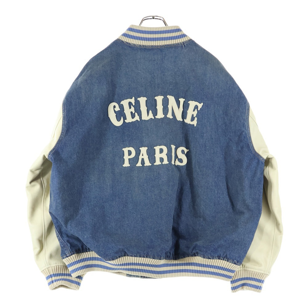 CELINE(セリーヌ) 25SS トリオンフルーズテディブルゾン インディゴ/ホワイト RV0KB789D