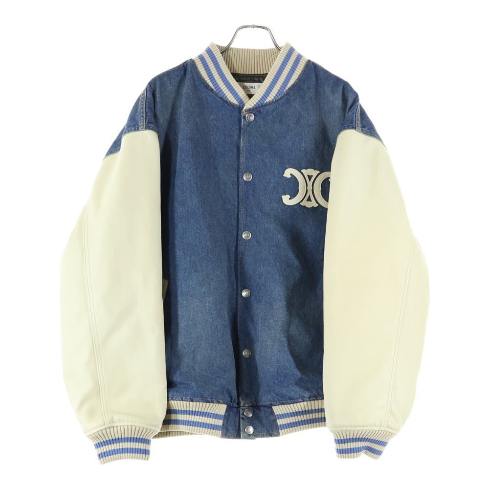 CELINE(セリーヌ) 25SS トリオンフルーズテディブルゾン インディゴ/ホワイト RV0KB789D