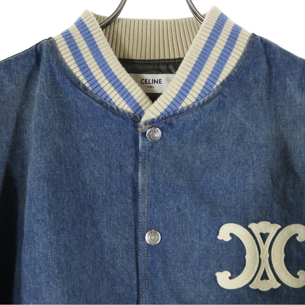 CELINE(セリーヌ) 25SS トリオンフルーズテディブルゾン インディゴ/ホワイト RV0KB789D