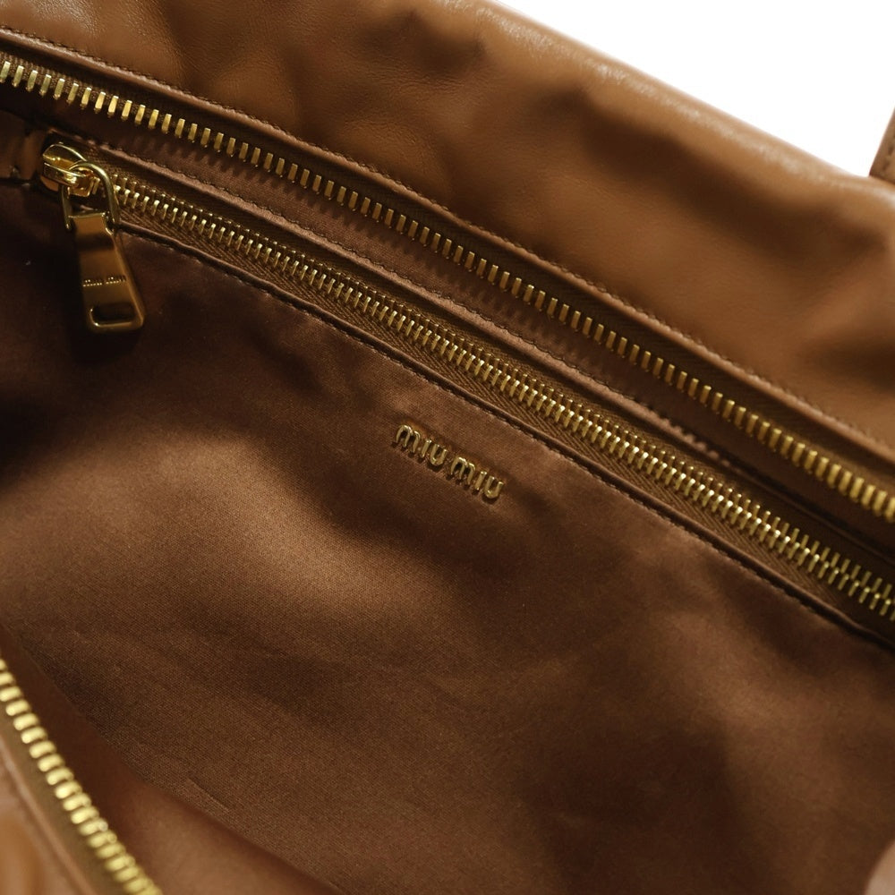miumiu(ミュウミュウ) コニャック ショルダーバッグ ボーバッグラージ レザー ブラウン 5BB117