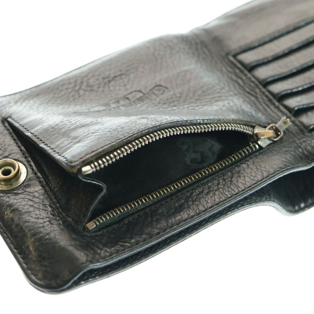 CHROME HEARTS(クロムハーツ) 1SNAP 1スナップ クロス ボールボタン レザーウォレット 財布 ブラック BCA361