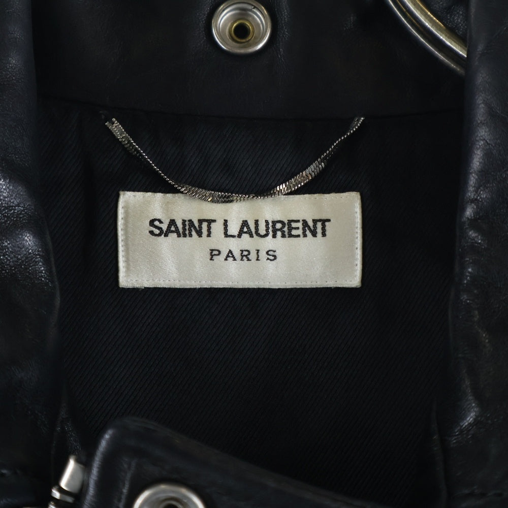 SAINT LAURENT PARIS(サンローランパリ) 15AW エディ期 L01 CLASSIC MOTORCYCLE LEATHER RIDERS JACKET クラシックモーターサイクル ライダースジャケット レザー ブラック