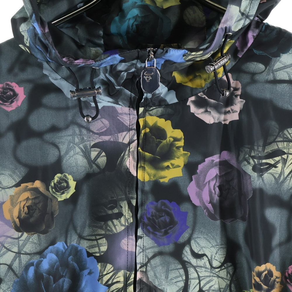 A BATHING APE(アベイシングエイプ) FLORAL CAMO NYLON HOODED JACKET フローラルカモ ナイロンジップアップフーデッドジャケット マルチ