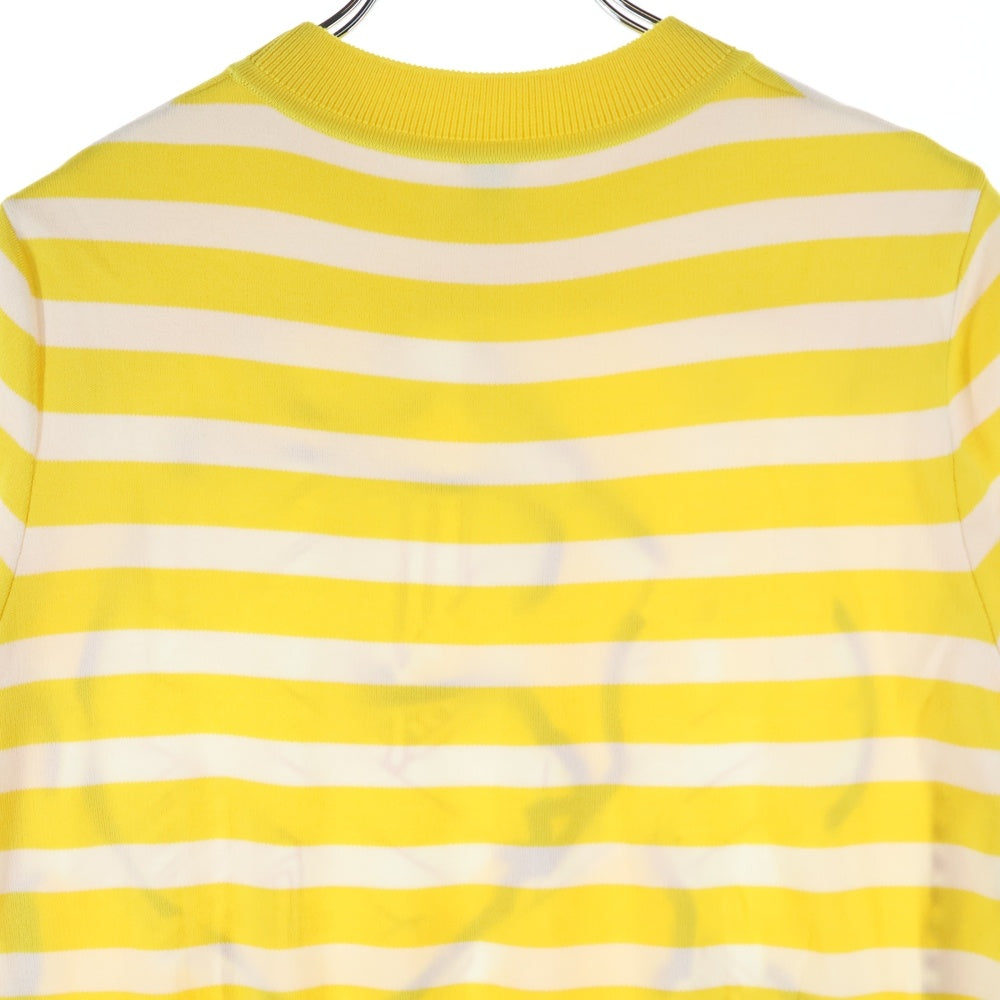 HERMES(エルメス) ツイルレーヌ シルク切替 半袖ニット カットソー イエロー レディース 2E2813DN