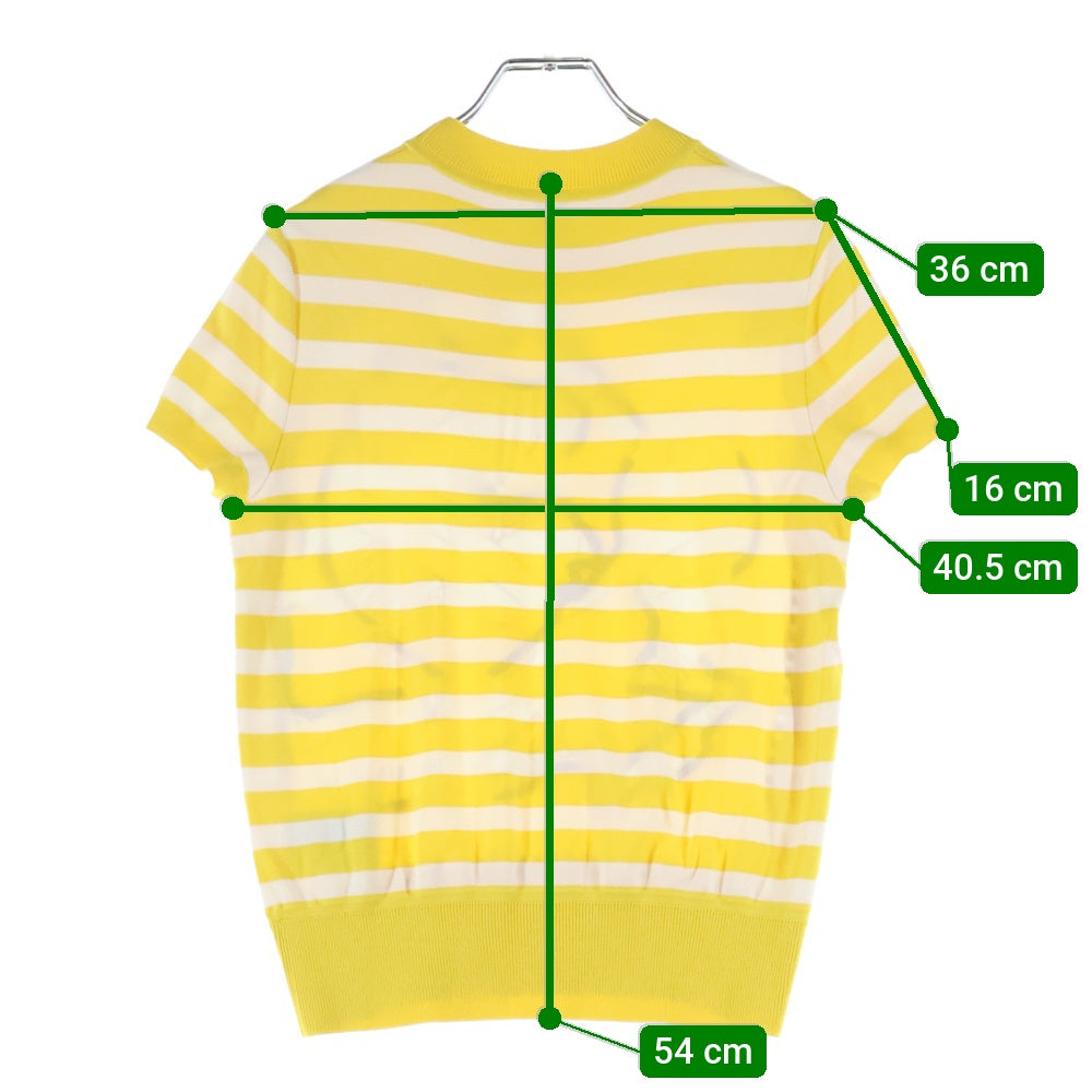 HERMES(エルメス) ツイルレーヌ シルク切替 半袖ニット カットソー イエロー レディース 2E2813DN