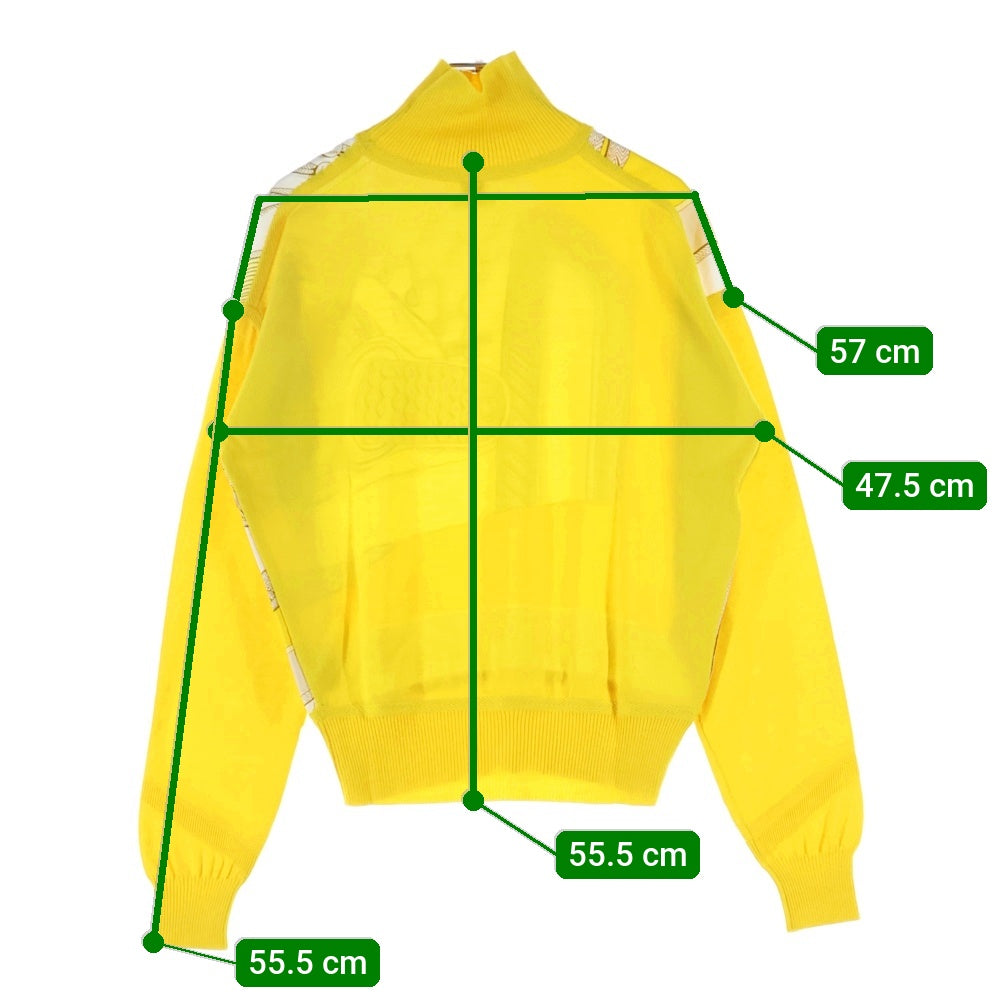 HERMES(エルメス) ツイルレーヌ シルク切替 長袖ニットセーター レディース イエロー