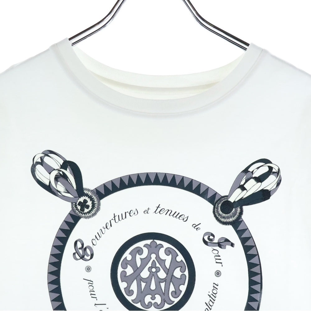 HERMES(エルメス) 20SS 馬具柄プリント半袖Tシャツ レディース ホワイト