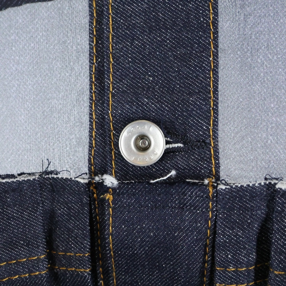 Sacai(サカイ) 25SS Denim Mix Shirt デニムミックスシャツ ドッキング インディゴ レディース 25-07715