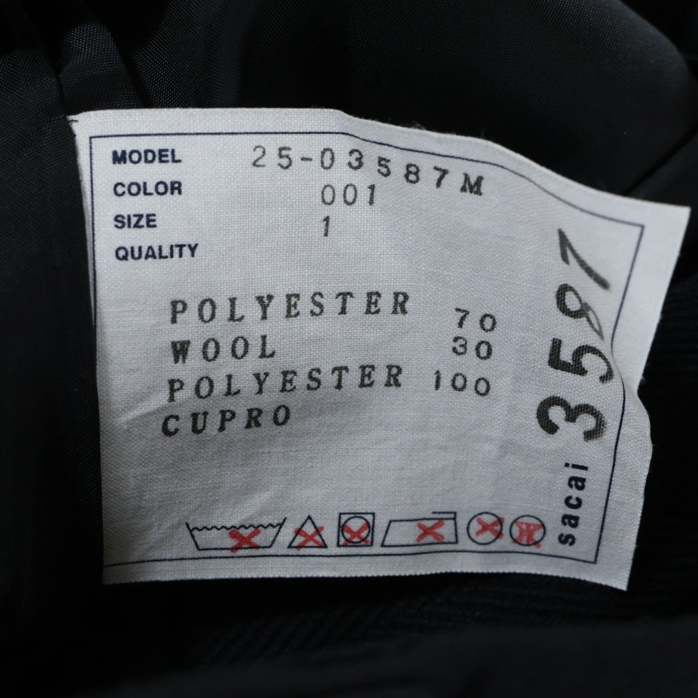 Sacai(サカイ) 25SS Suiting Bonding Pants ボンディング パンツ ブラック 25-03587M