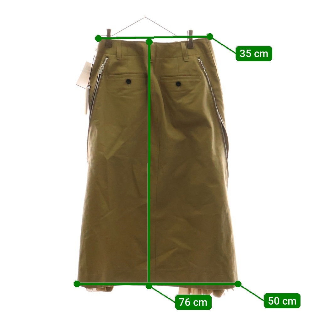 Sacai(サカイ) 25SS Cotton Chino Skirt コットン チノ スカート ベージュ レディース 25-08270
