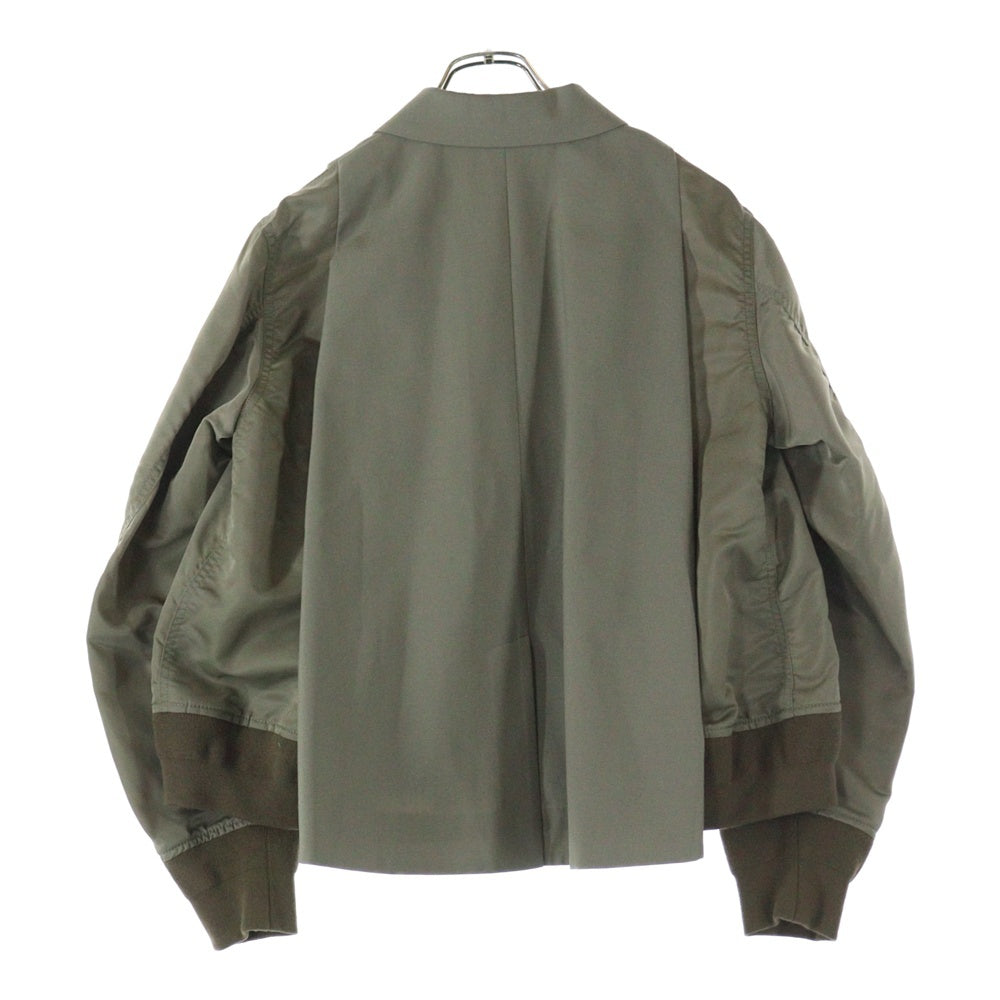 Sacai(サカイ) Suiting x Nylon Twill Jacket ダブル ナイロン ツイル ジャケット カーキ 25-07633