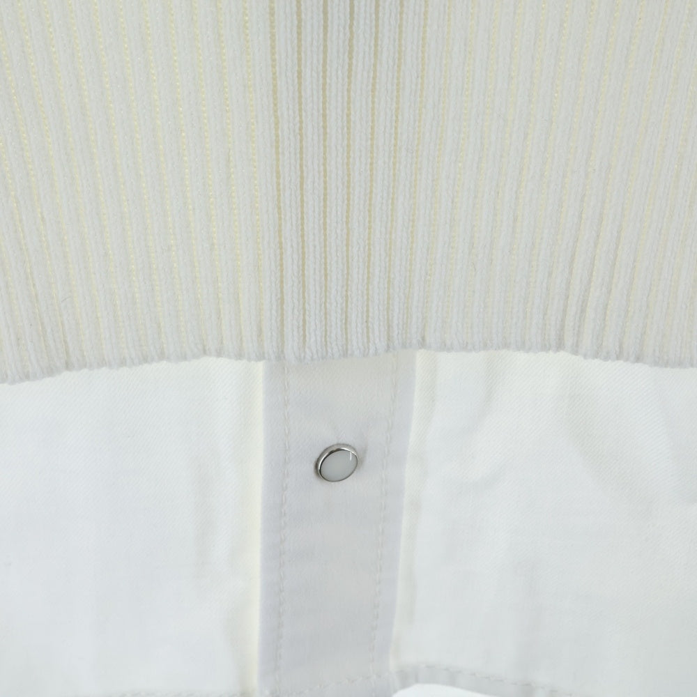 Sacai(サカイ) 25SS POPELINE X KNIT PULLOVER ポプリン ニットドッキング 半袖ニットセーター レディース ホワイト 25-07722