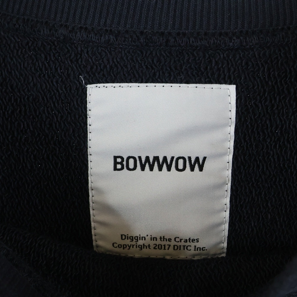 BOWWOW(バウワウ) 23AW ×Disney SNOW WHITE SWEAT SHIRTS BW2302-SWSS スノーホワイト 白雪姫 フロントプリント クルーネックスウェット トレーナー ブラック