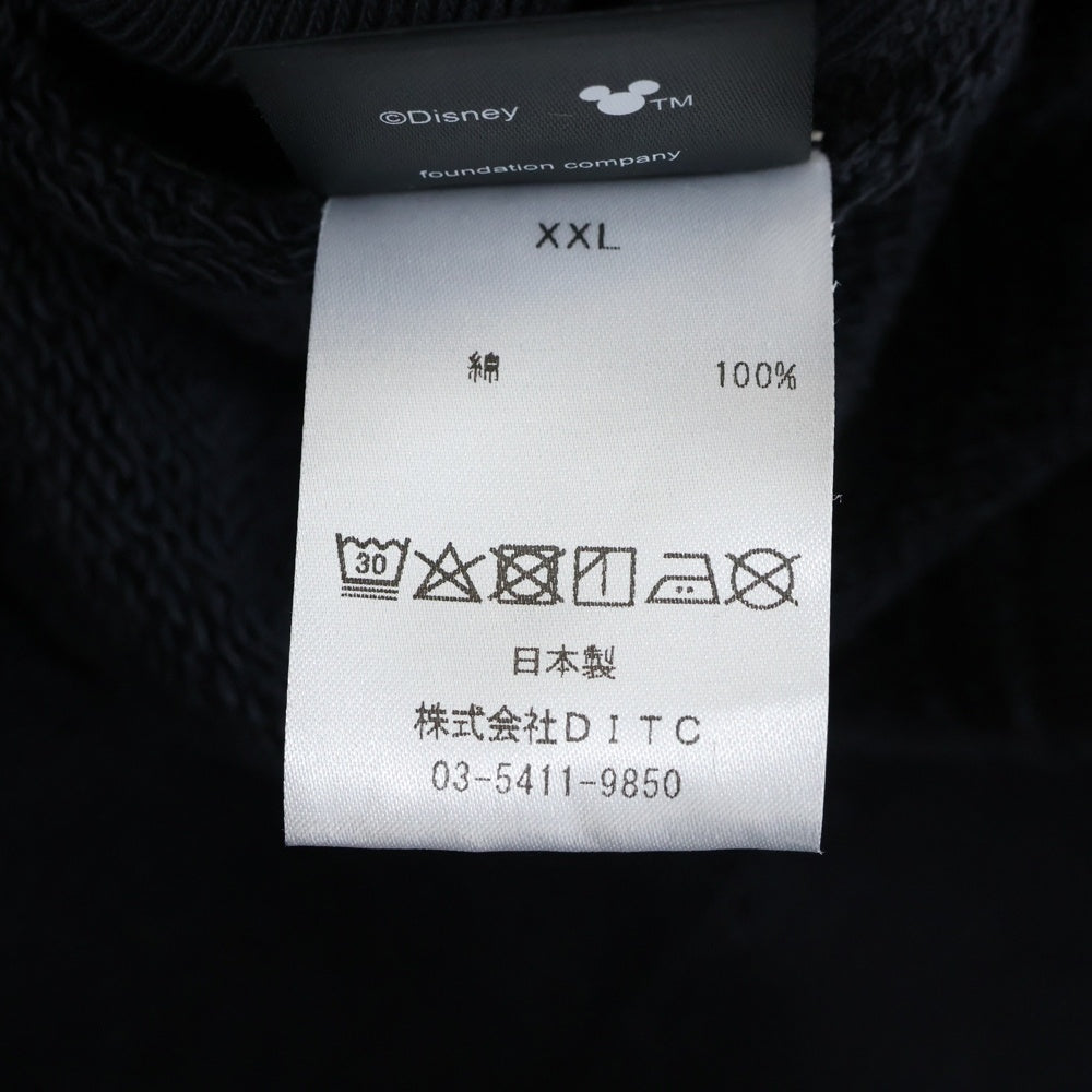 BOWWOW(バウワウ) 23AW ×Disney SNOW WHITE SWEAT SHIRTS BW2302-SWSS スノーホワイト 白雪姫 フロントプリント クルーネックスウェット トレーナー ブラック